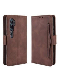 For Xiaomi Mi Cc9 Pro Mobile Case Retro Texture Multi Card Slot Wallet Soft Cover Brown