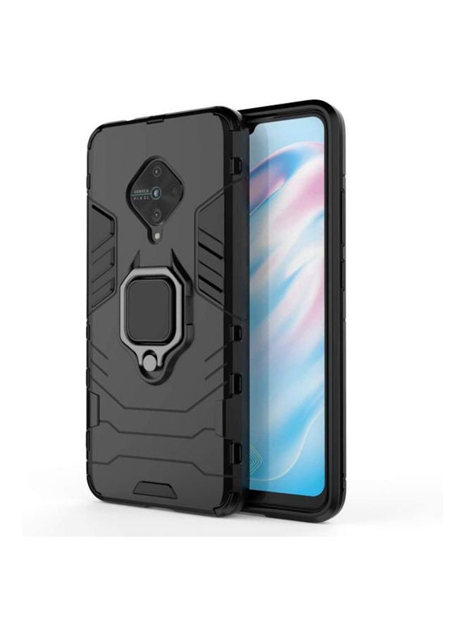 Case For Vivo S1 Pro, Rugged And Shockproof,With Mobile Phone Holder Black
