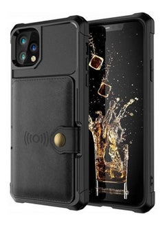 For Iphone 11 Pro Max Wallet Case Card Cover Flip ScratchProof Leather Fit Magnetic Wireless Car Charger Black