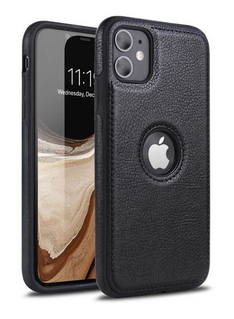 Leather Luxury Slim Soft Pu Flexible Hybrid Bumper Defender NonSlip Grip Full Body Shockproof Protective Phone Cover Cases For Apple Iphone 11 Black