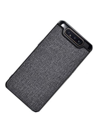 Samsung Galaxy A80 Cloth Texture Pattern With Leather Coated Case Cover  . Grey - v1624379117/N48468460A_1