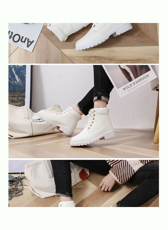 Casual Ankle Boots White  - Image 4