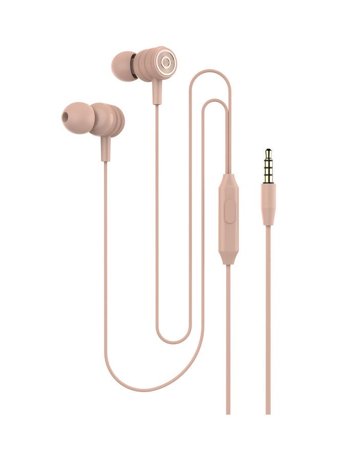 Heavy Bass Line Control Wired Earphone Pink
