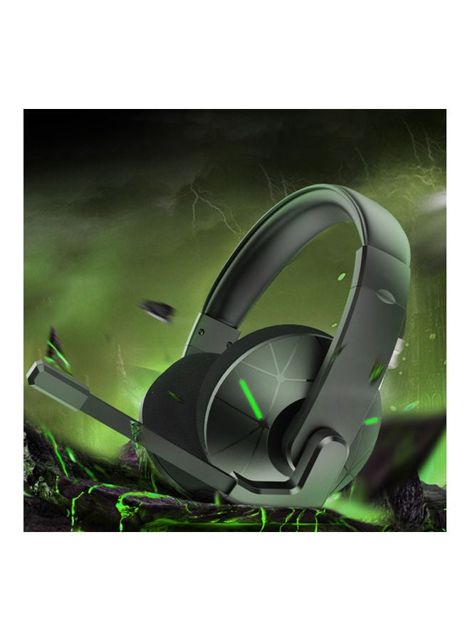 3D Surround Sound Wired Gamer Headsets With Microphone Green/Black  - Image 3