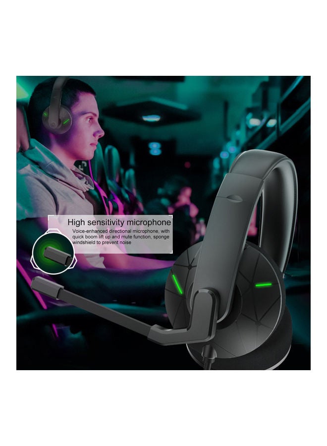 3D Surround Sound Wired Gamer Headsets With Microphone Green/Black  - Image 4