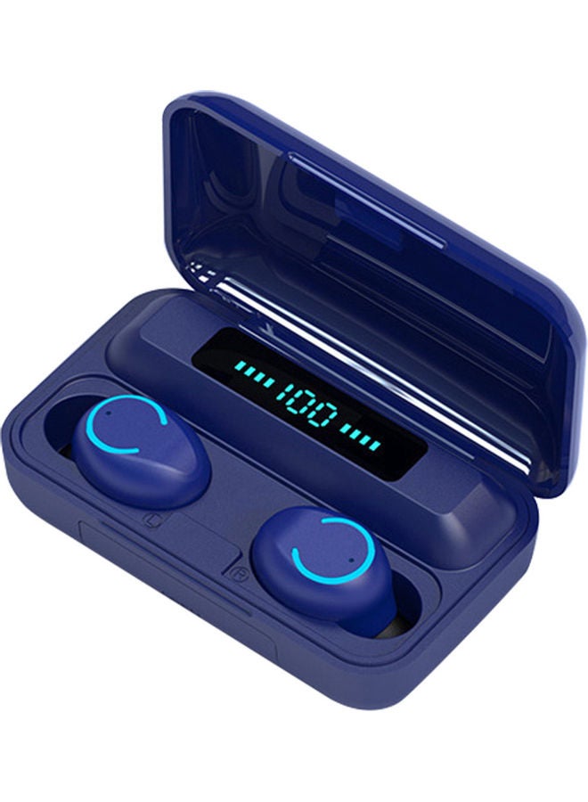 Bluetooth Heavy Bass In-Ear Wireless Earbuds Dark Blue 