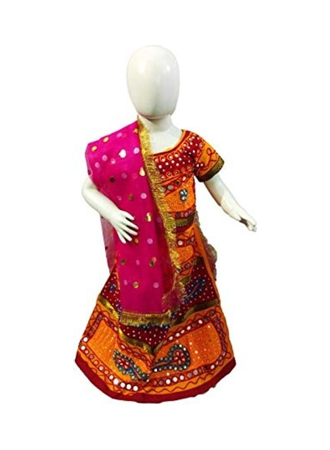 BookMyCostume Radha Lehenga Chaniya Choli Navratri Costume 13x12x3inch - Image 1