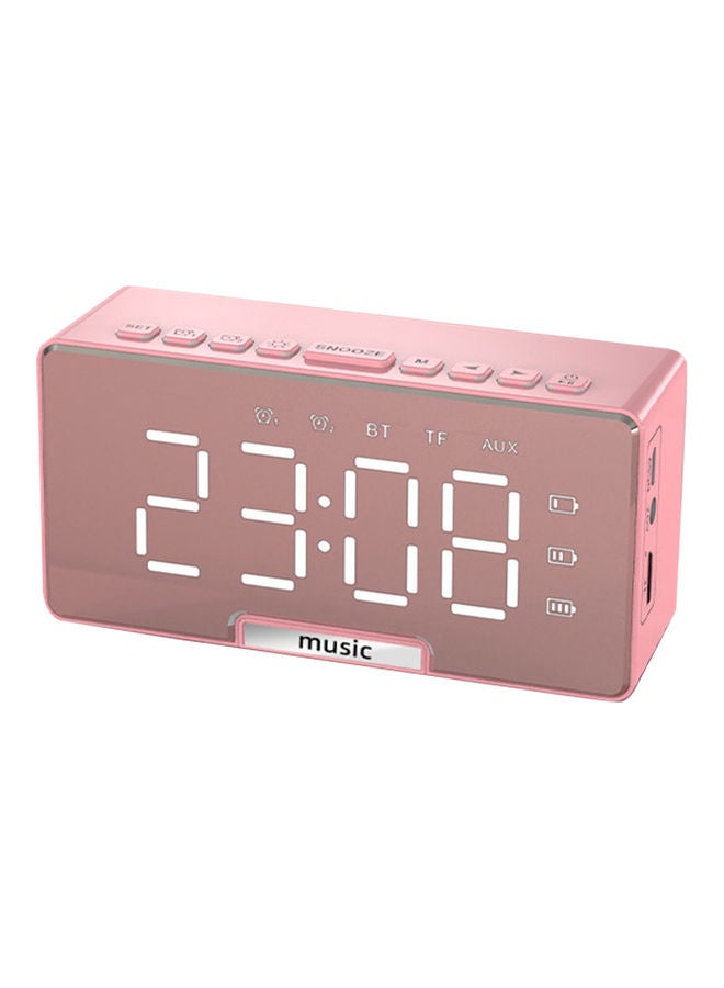 Multi-function Retro Bluetooth Loudspeaker With Clock Pink
