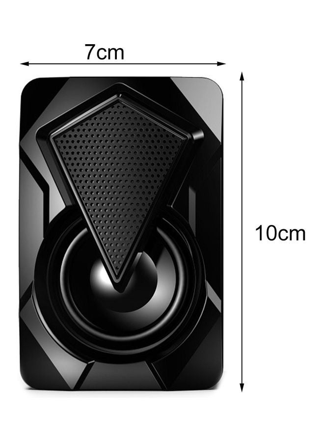ماركة غير محددة - مكبرات صوت محمولة للكمبيوتر بمنفذ USB من قطعتين أسود - Image 1