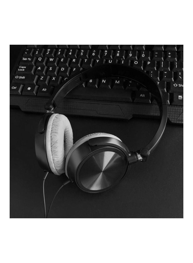 Wired Headphone Foldable Bass Headset Black - Image 2