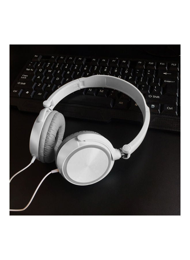Generic - Wired Headphone Foldable Bass Headset White - Image 1