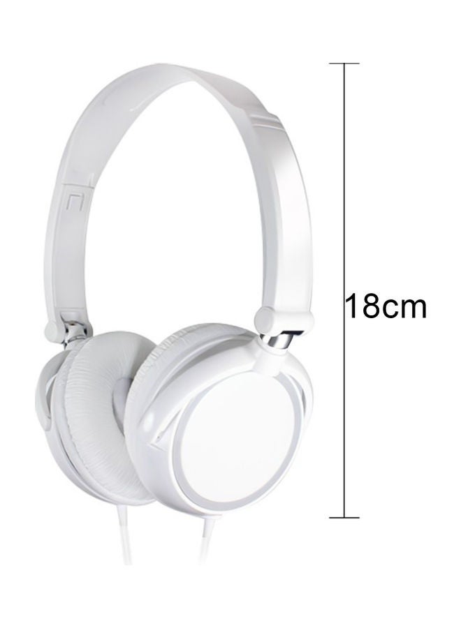 Generic - Wired Headphone Foldable Bass Headset White - Image 1