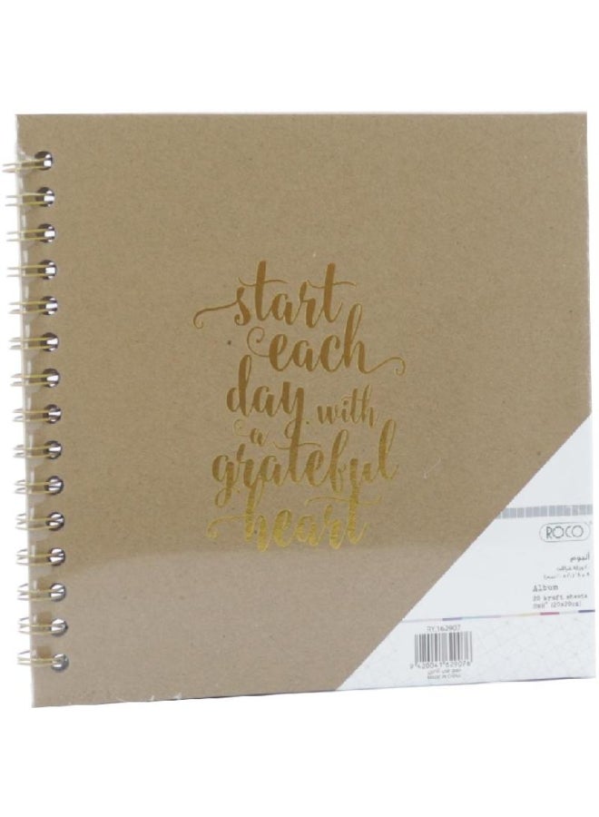 ROCO Scrap Book Spiral Start Each Day     Pages Brown