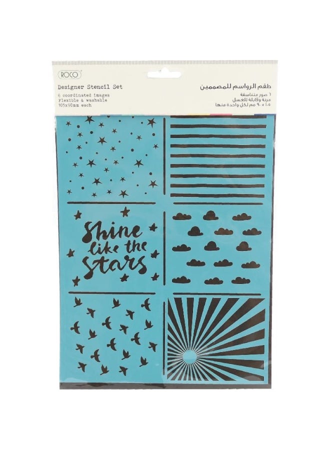 ROCO Design Stencils Coordinated Shine Like The Stars Plastic Blue/Black - Image 1