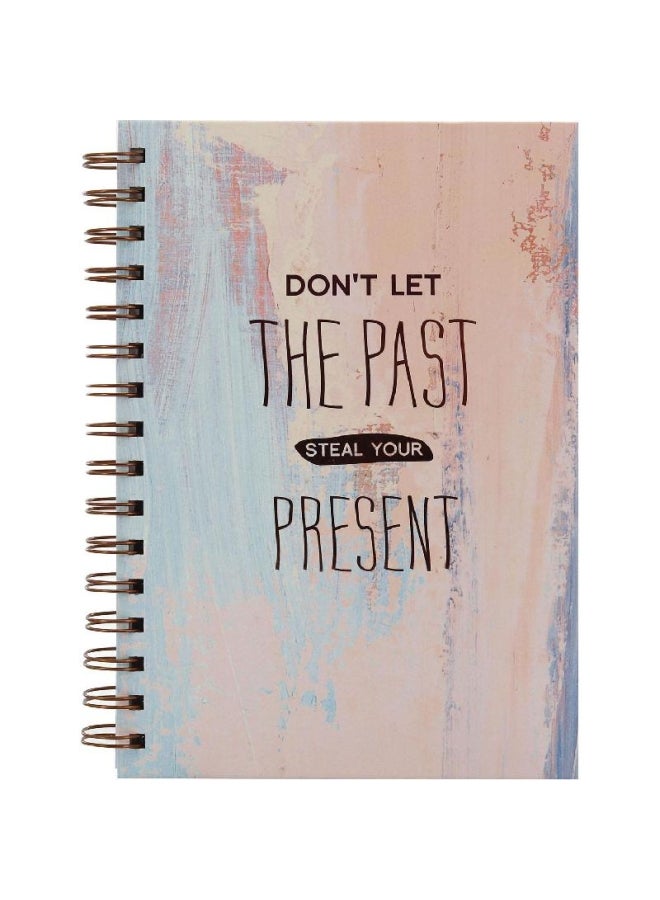 روكو دفتر ملاحظات مسطر مطبوع عليه عبارة "Dont Let The Past Steal Your Present" بيج - Image 1