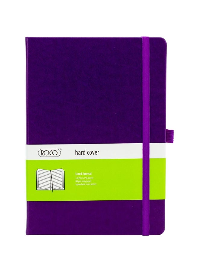 ROCO 96-Sheets Hard Cover Notebook With Solid Elastic Band Purple - Image 1