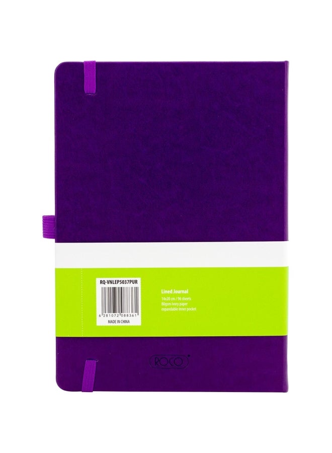 ROCO 96-Sheets Hard Cover Notebook With Solid Elastic Band Purple - Image 2
