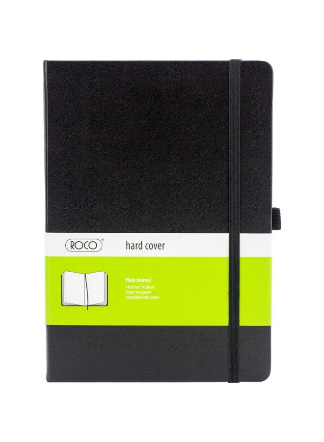 ROCO 96-Sheets Hard Cover Notebook With Solid Elastic Band Black - Image 1