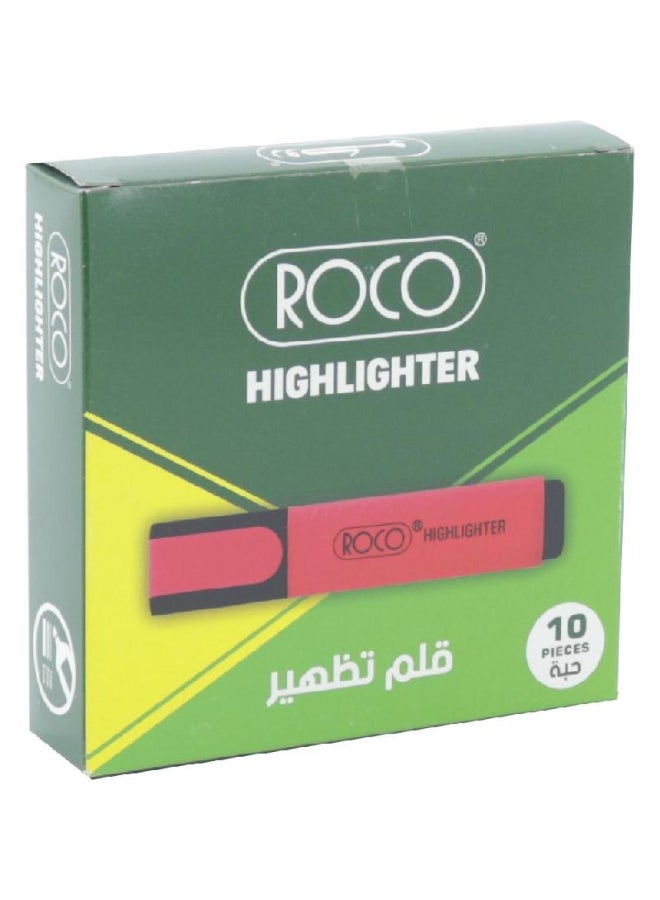 روكو عبوة أقلام هايلايتر بأسنان مشطوفة أحمر - Image 1