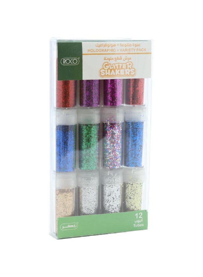 روكو مجموعة متنوعة من مرش القطع الملونة ثلاثية الأبعاد من 4 قطع متعدد الألوان