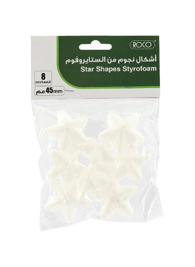 روكو أشكال نجوم من الستايروفوم أبيض