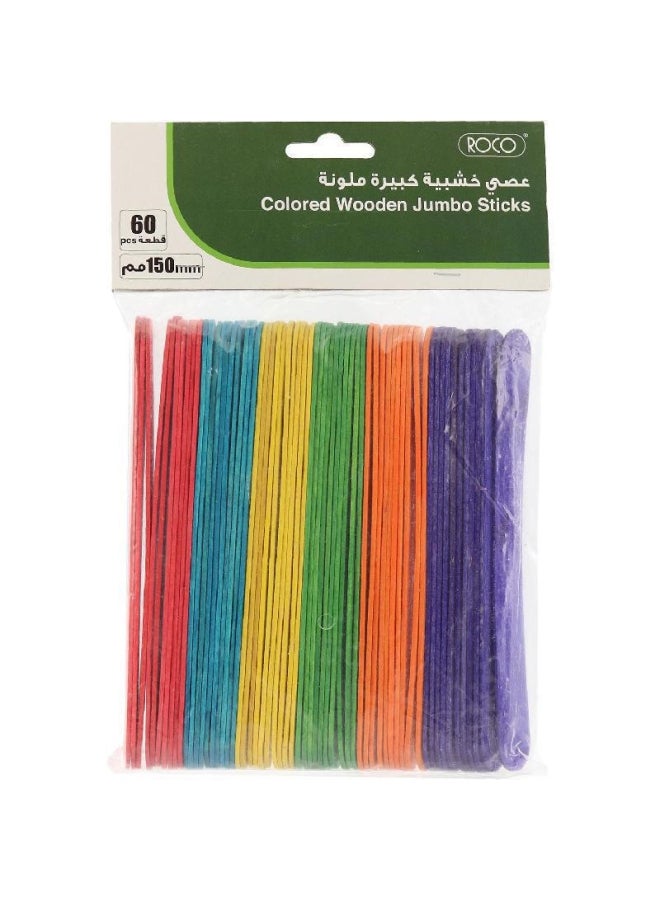 Wooden Jumbo Sticks Multicolour