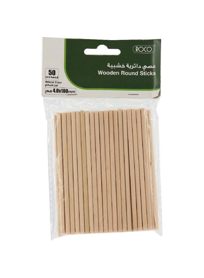 Wooden Round Sticks Beige