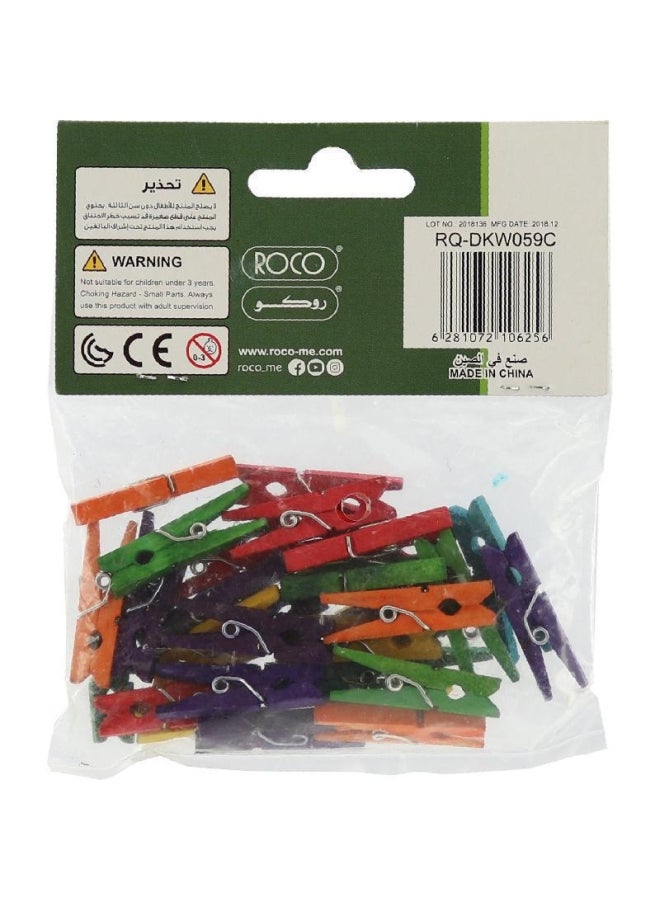 Mini Clothes Pegs Assorted Colour Multicolour