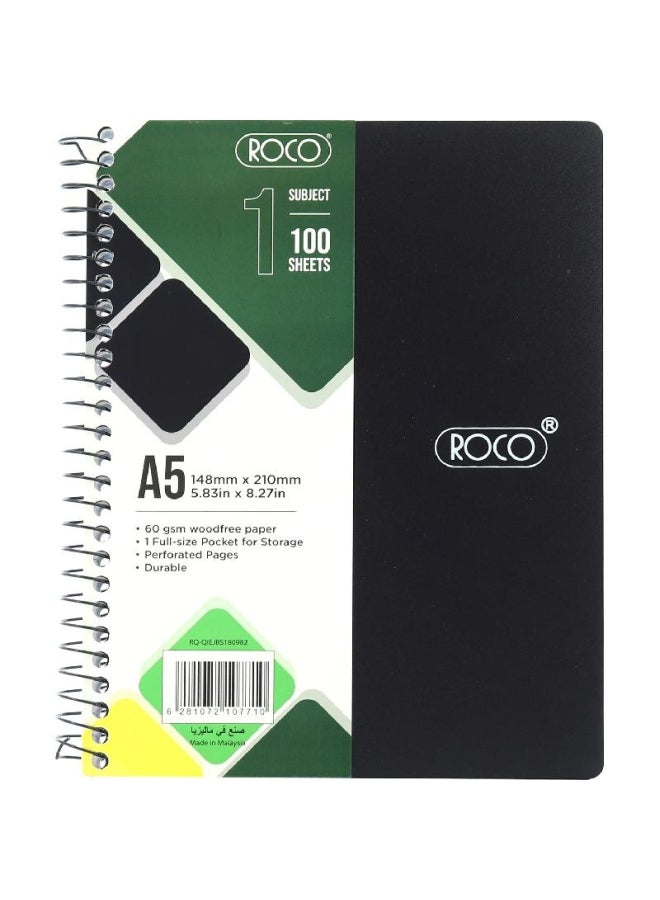 ROCO Neon Notebook A  Sheets Lined Black - Image 1