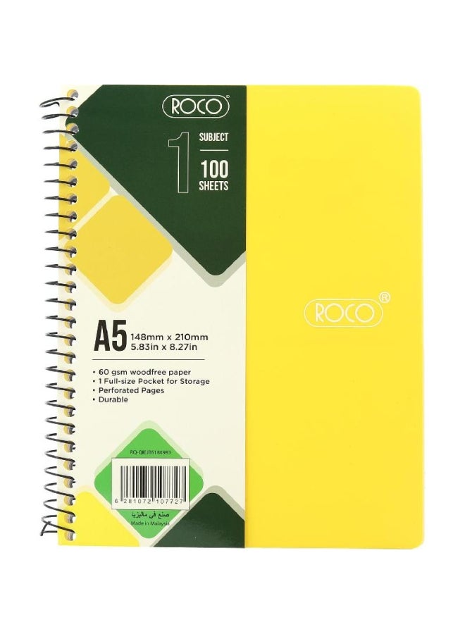 ROCO Neon Notebook A  Sheets Lined Yellow  - Image 1