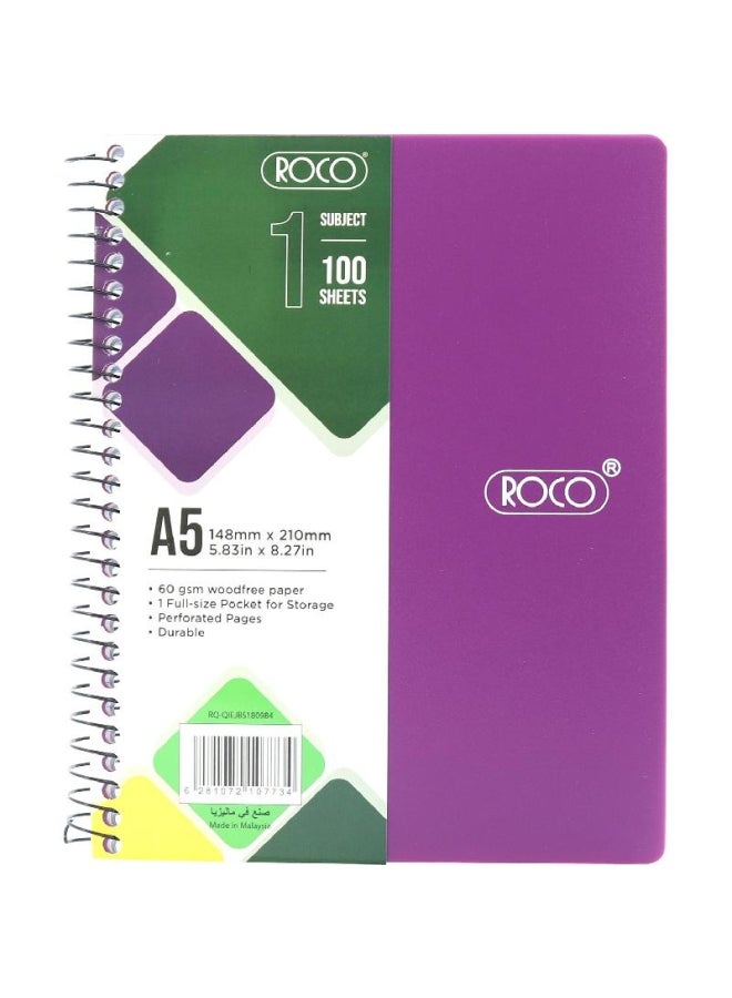 ROCO Neon Notebook A  Sheets Lined Purple - Image 1