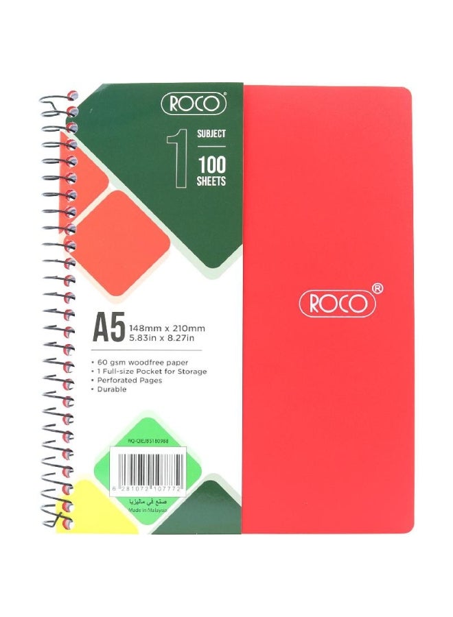 روكو دفتر ملاحظات نيون مسطر أحمر - Image 1