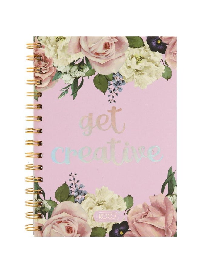روكو دفتر ملاحظات عربي بنمط يحمل عبارة "Get Creative" بأوراق مسطرة مفردة متعدد الألوان - Image 1
