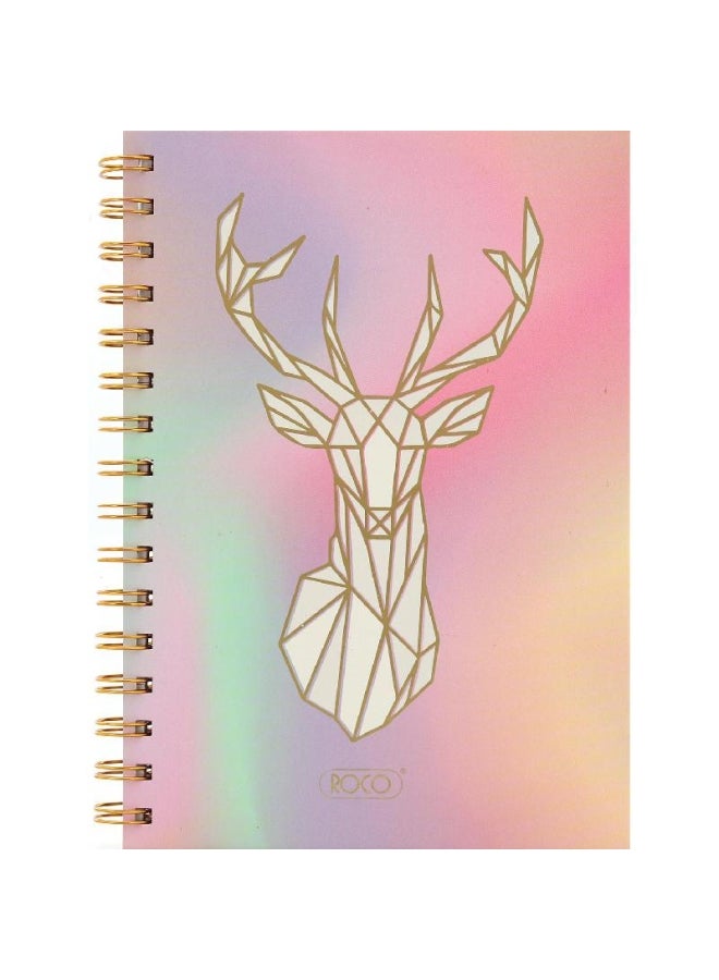 روكو دفتر ملاحظات عربي بطبعة غزال وبأوراق مسطرة مفردة وردي - Image 1