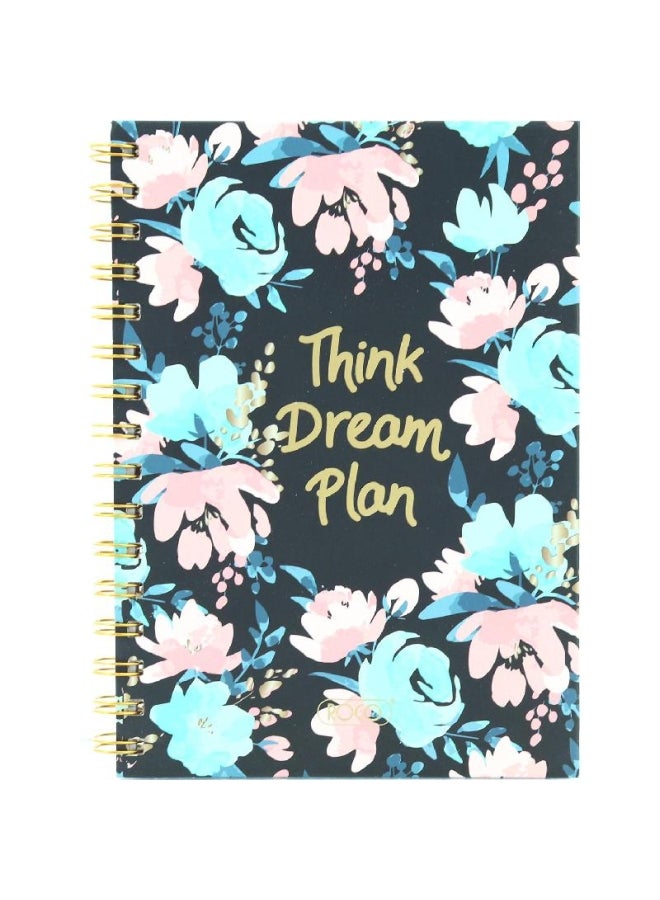 روكو دفتر ملاحظات عربي بنمط يحمل عبارة "Think Dream Plan" بأوراق مسطرة مفردة متعدد الألوان - Image 1