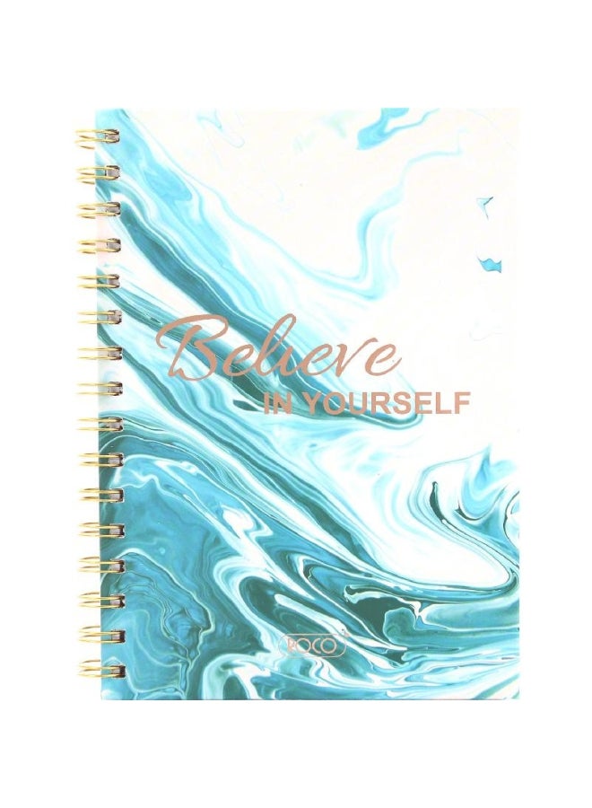 ROCO Notebook Believe In Yourself A  Sheets Single Ruled Arabic Blue - Image 1
