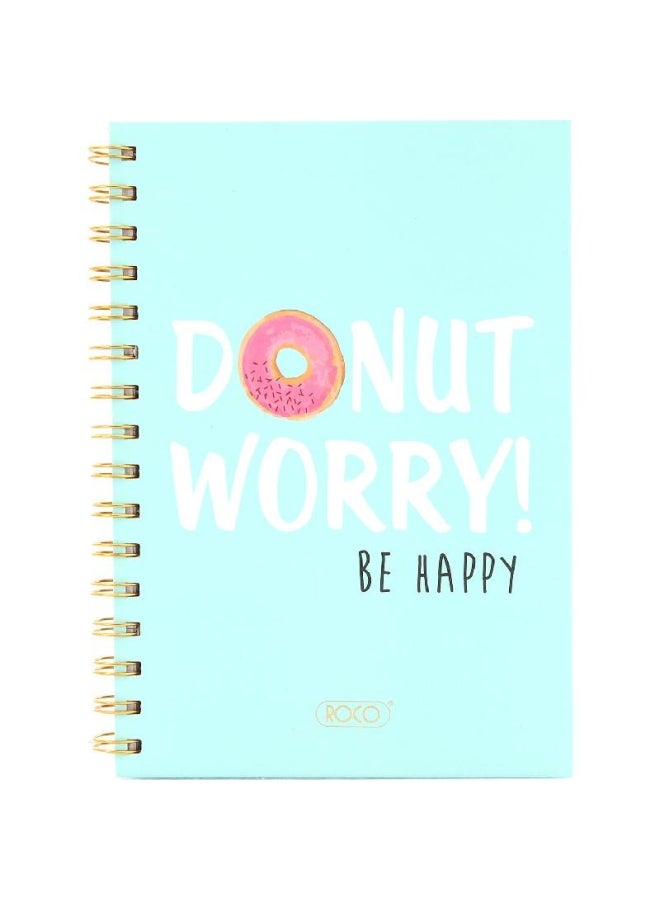 ROCO Notebook DoNut Worry Be Happy A  Sheets Single Ruled Arabic Light Blue - Image 1