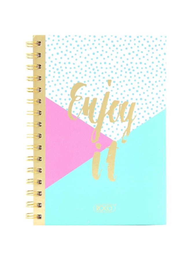 روكو دفتر ملاحظات عربي بنمط يحمل عبارة "Enjoy It" بأوراق مسطرة مفردة متعدد الألوان - Image 1