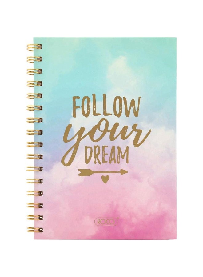روكو نوت بوك مسطر فردي مطبوع عليه عبارة "Follow Your Dream" متعدد الألوان - Image 1