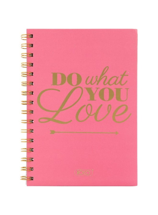 روكو دفتر ملاحظات عربي بنمط يحمل عبارة "Do What You Love" وبأوراق مسطرة مفردة وردي - Image 1