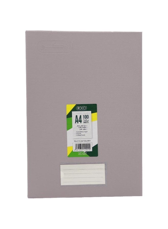 روكو دفتر نوت بوك بورق أبيض مسطر مقاس A4 رمادي - Image 1