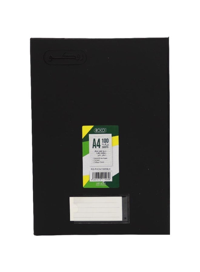 روكو دفتر ملاحظات مسطّر مقاس A4 من 100 ورقة أسود - Image 1