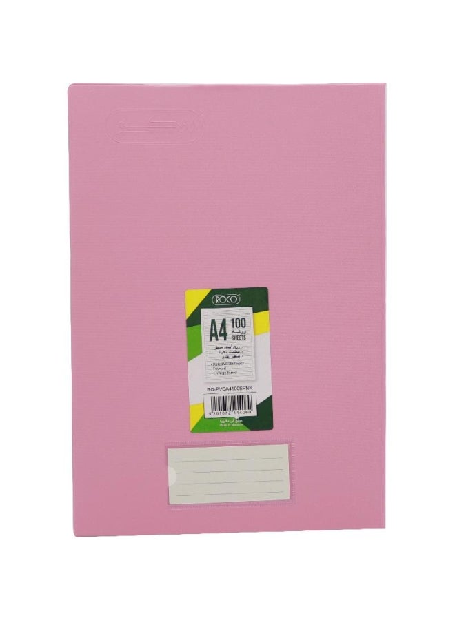 روكو دفتر ملاحظات مسطر مقاس A4 يحتوي على 100 ورقة وردي - Image 1