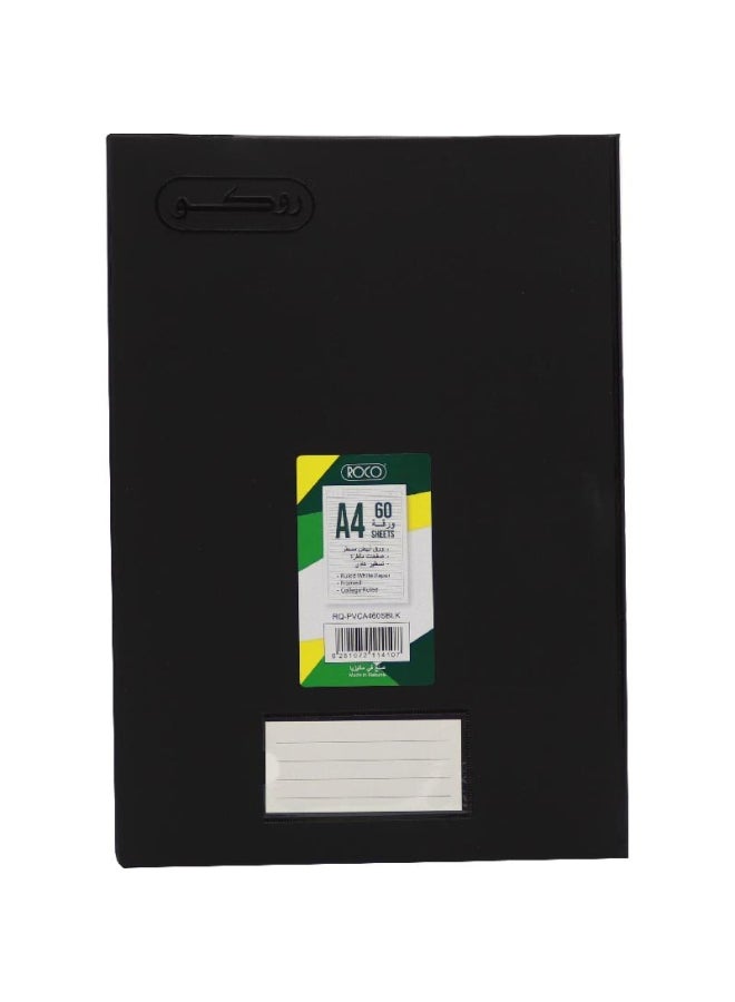روكو دفتر ملاحظات مسطر مقاس A4 مكون من 60 صفحة أسود - Image 1