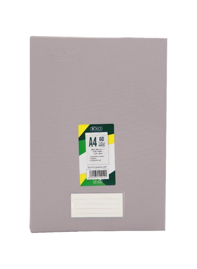 روكو دفتر نوت بوك بورق أبيض مسطر مقاس A4 رمادي - Image 1