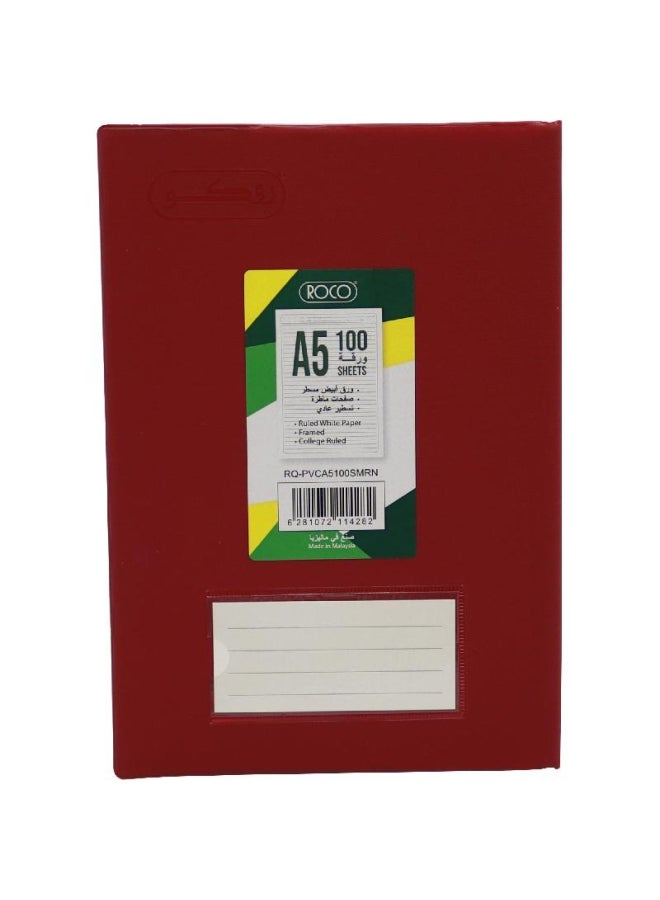 روكو دفتر مسطر قياس A5 أحمر - Image 1