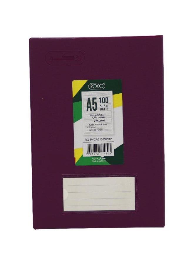 ROCO A5 Ruled Notebook Purple - Image 1