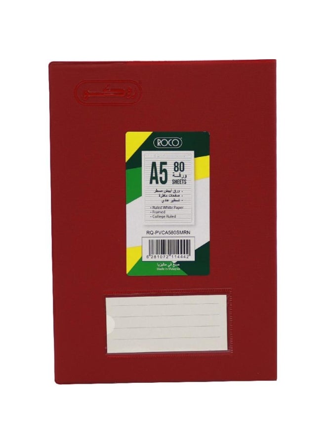 روكو دفتر ملاحظات مقاس A5 يحتوي على 80 ورقة أحمر - Image 1