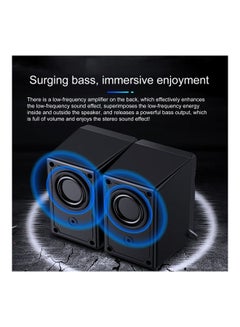 Generic Wired Stereo Adjustable Mini Bass Cold Light Lamp Loudspeakers Black  - Image 4