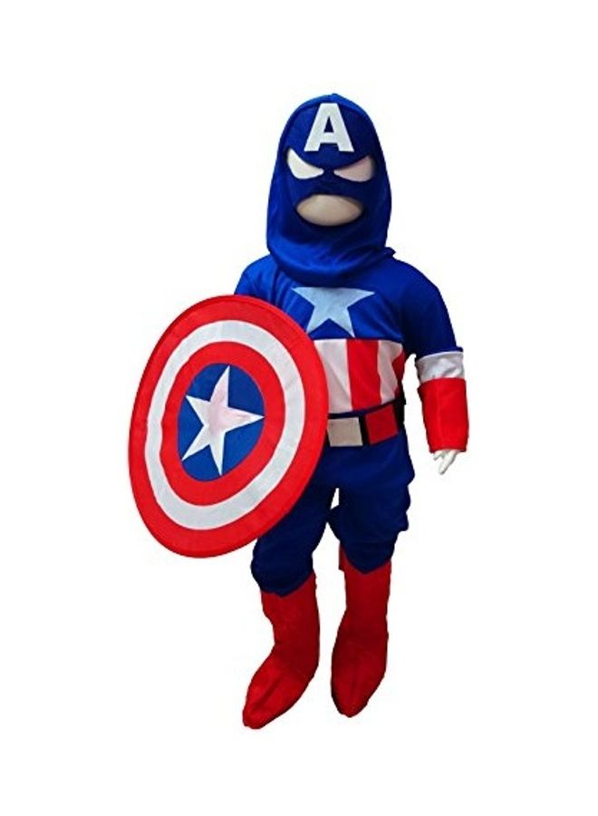زي تنكري فاخر مناسب للأطفال بتصميم شخصية كابتن أمريكا من فيلم "Avengers" من بوك ماي كوستوم - Image 1